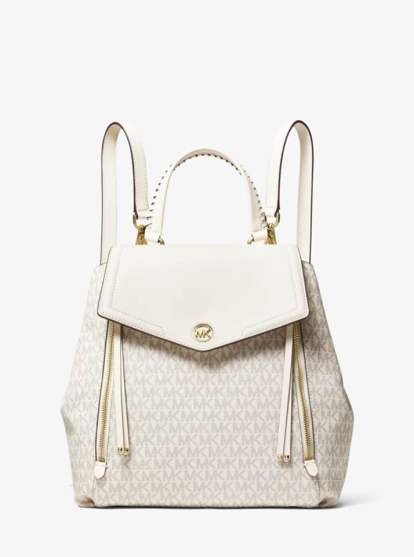 Damske Batohy Michael Kors Freya Medium Logo Krém - Kabelky Michael Kors Levně | FJOHI-8765